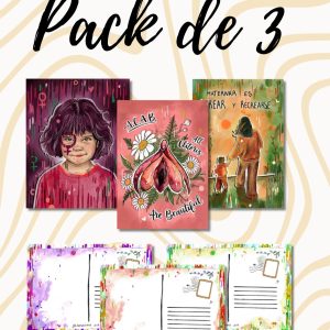 Pack 3 Postales ilustradas (Tamaño A5)